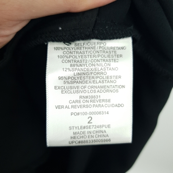 Sam Edelman Women Size 2 Shorts Romper Black Faux Leather Floral Lace Club Rave - Picture 6 of 7